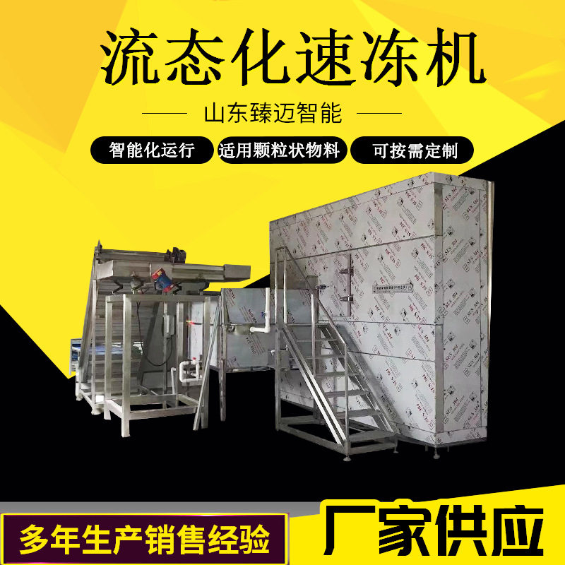 果蔬颗粒速冻机 全自动流态化速冻机设备东北青豆速冻机 山东臻迈