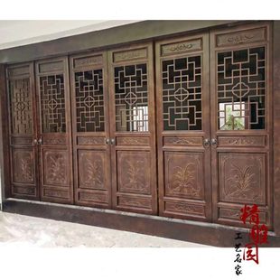 东阳木雕仿古门中式仿古门窗实木花格门窗仿古木门窗花格隔断定制