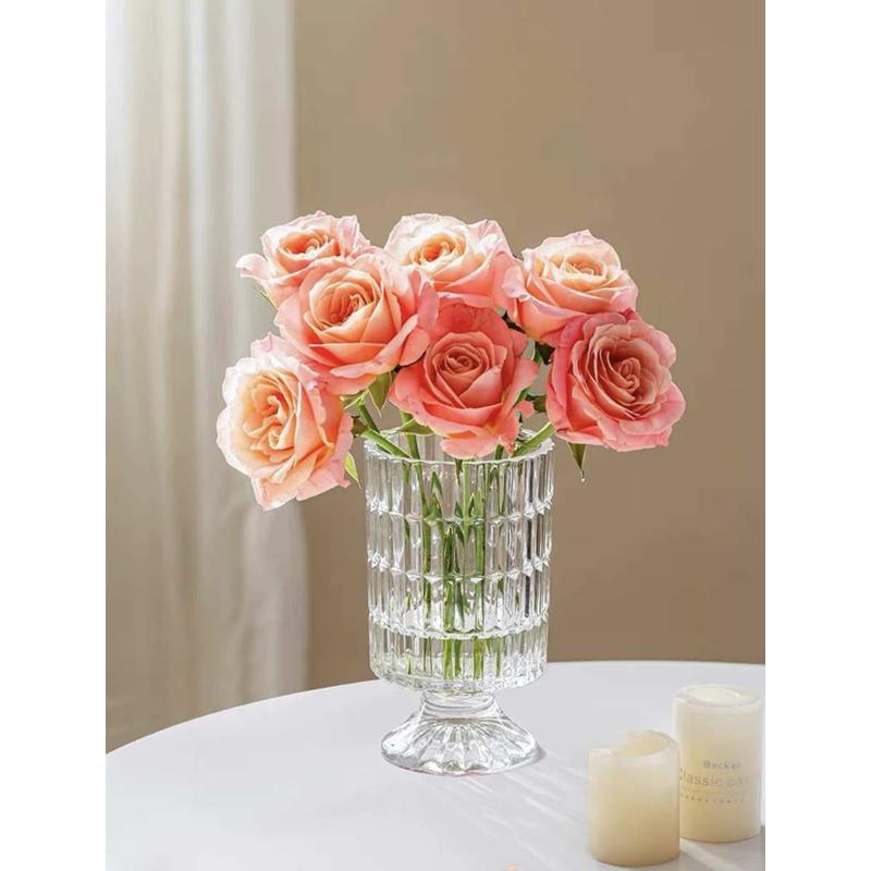 轻奢小花瓶插花摆件客厅现代简约玻璃高级感O鲜花创意桌面网红爆