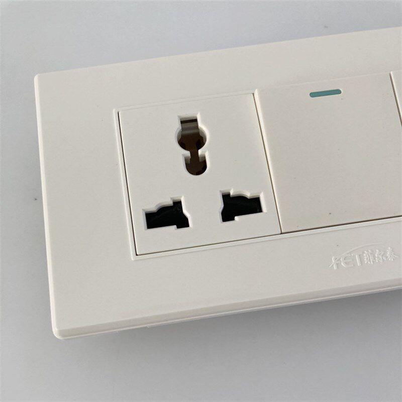 118型家用墙壁开关按钮插座面板10A单控一开两插六W孔两开三孔两