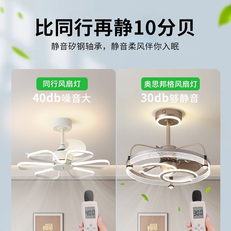 餐厅风扇灯现代轻奢n大气饭厅餐桌吊扇灯家用智能变频大风力吊扇