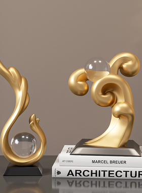 办公室装饰摆件高档轻奢电视柜酒柜装I饰品书架书柜展示柜工艺品