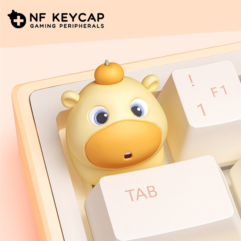 水豚嘟嘟键帽平头哥动画键帽树脂搞怪H机械键盘个性按键帽客制化
