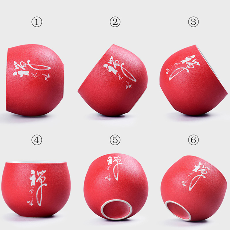 日式粗陶茶杯陶瓷品茗杯主人复古不倒杯茶盏家用S泡茶杯子私人定