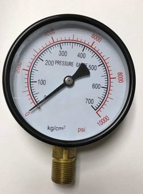 700kg/cm2 10000psi 10cm 100mm螺纹M20x1.5 压力表 压力测量仪