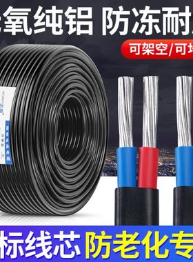国标电线2.5 4 6 10 16 25 35平方架空铝线2股铝芯户外电缆护套线