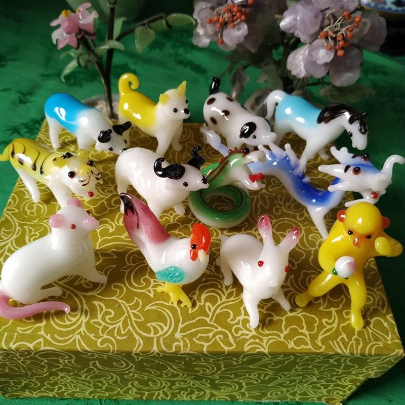 80年代北京非遗纯手工12十二生肖料器老琉璃十二生肖小摆件怀旧,家居饰品,装饰摆件,淘宝优惠券,粉丝福利购,淘宝优惠卷