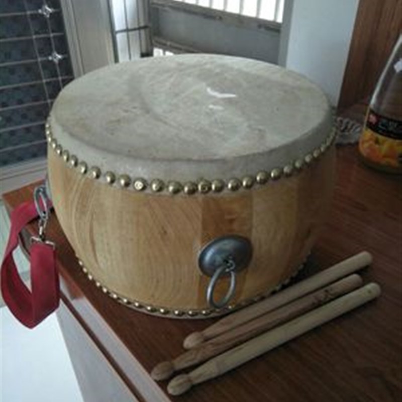 原木色鼓5寸6寸7寸8寸龙纹椿木牛皮小堂鼓战鼓扁鼓高音鼓大鼓锣鼓