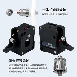 3D打印机配件 新款HGT挤出机 一体式减速双齿轮送料软性耗材可用
