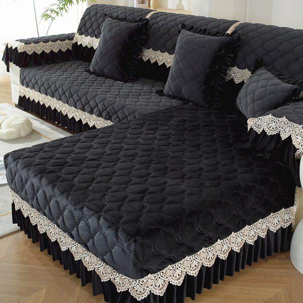 高档冬季荷兰绒沙发垫加厚防滑欧式皮木沙发罩套四季通用耐脏黑色,居家布艺,沙发垫,淘宝优惠券,粉丝福利购,淘宝优惠卷