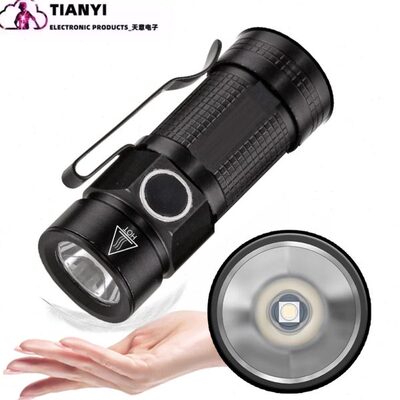迷你强光手电USB充电16340电池 带笔夹便携多功能防水铝合金电筒