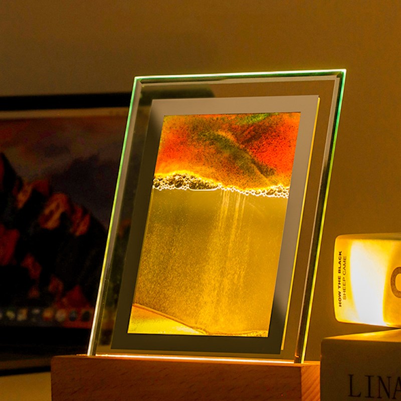 流沙画小夜灯客厅办公桌卧室摆件生日礼物送男女T朋友高级感走心