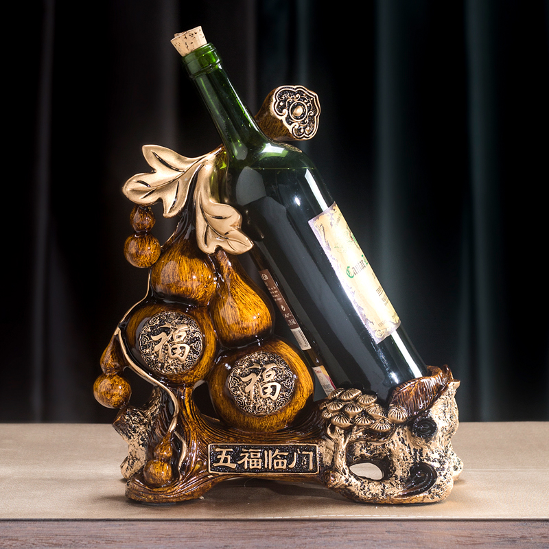 中式红酒架摆件架子o家用葡萄酒架葫芦装饰摆设创意饰品开业送礼