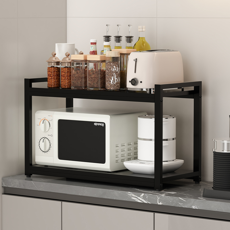 厨房置物架多功能l储物柜收纳烤箱微波炉架子简易货架多层落地小