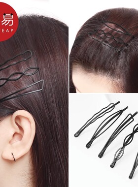 发夹/一字夹A1p701-黑色侧边刘海发卡后脑勺碎发整理头饰盘发固
