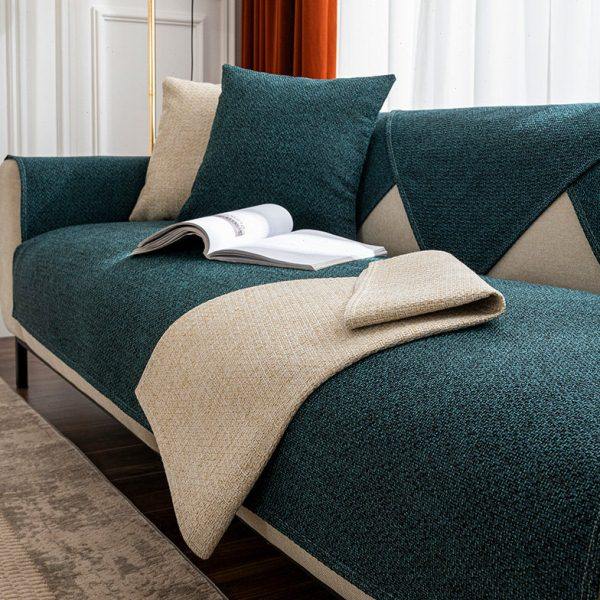 布艺沙发垫棉麻简约现代坐垫盖布四季通用北欧高档防滑亚麻套罩巾