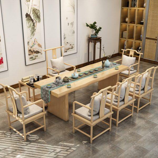 新中式实木茶桌椅组合 家用客厅泡茶桌仿古茶室禅意大板功夫茶台,商业/办公家具,茶台/茶桌,淘宝优惠券,粉丝福利购,淘宝优惠卷