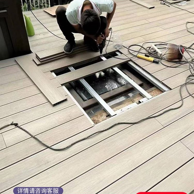 塑木地板户外别墅花园p露台木塑防水室外庭院防腐木板共挤露台地