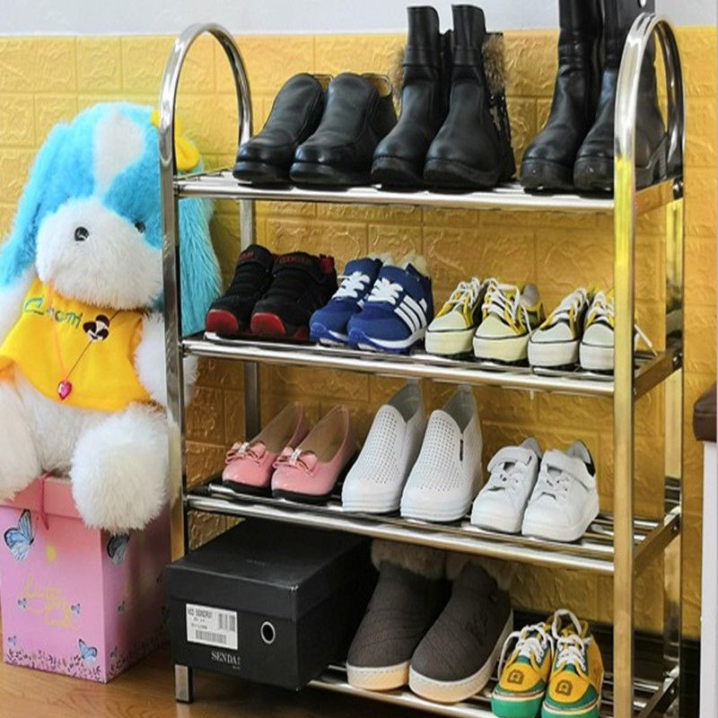 优质不锈钢鞋e架多层金属置物柜经济型简易收纳室内外门厅寝室靴