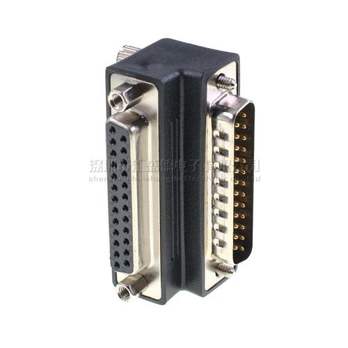 转换头D-SUB双排DB25公对母90度弯头转接头DB25公R头母头RS232插