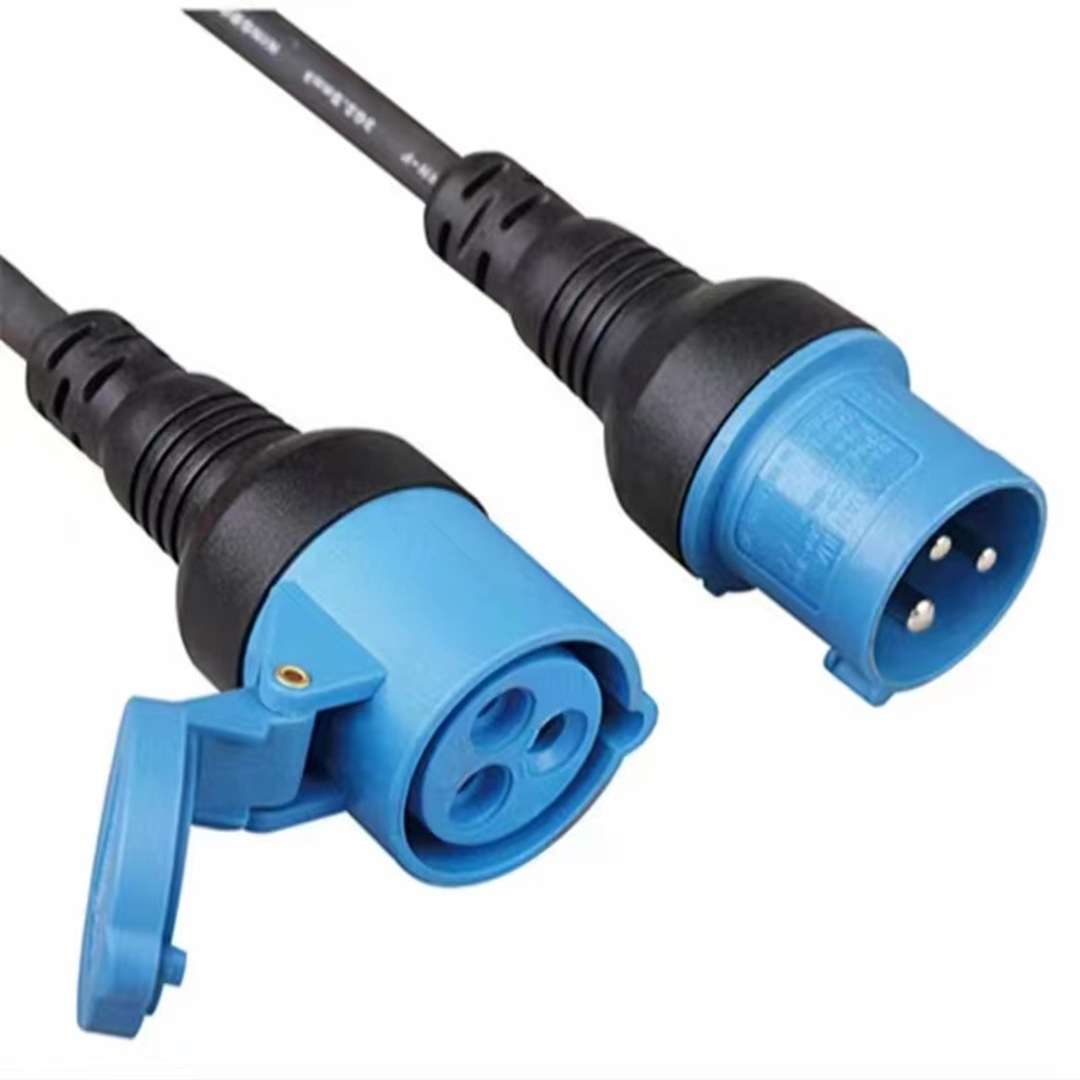 厂家生产 工业插头 32A转换16A耦合器一体成型3极工业插头电线