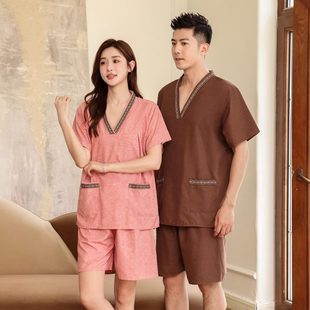 汗蒸服女2023新款 洗浴中心洗浴服桑拿服情侣装 男款 足浴店浴服大码