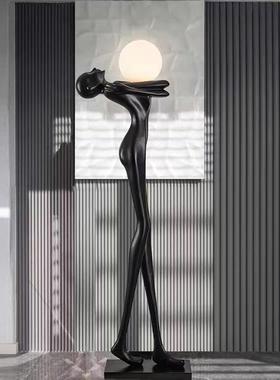 酒店大堂人物雕塑落地摆件样品屋展示中心样板间橱窗柜工作室抽象