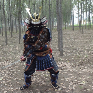 日本甲胄影视道具可穿戴防护衣饰 战国将军武士头盔铠甲金属摆件