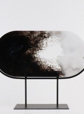 现代新中式创意水墨意境客厅玄关电视酒柜样板房间书房装饰品摆件