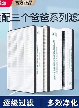 适配三个爸爸智氧新风滤芯N280/260空气净化器过滤网高达卫士M160