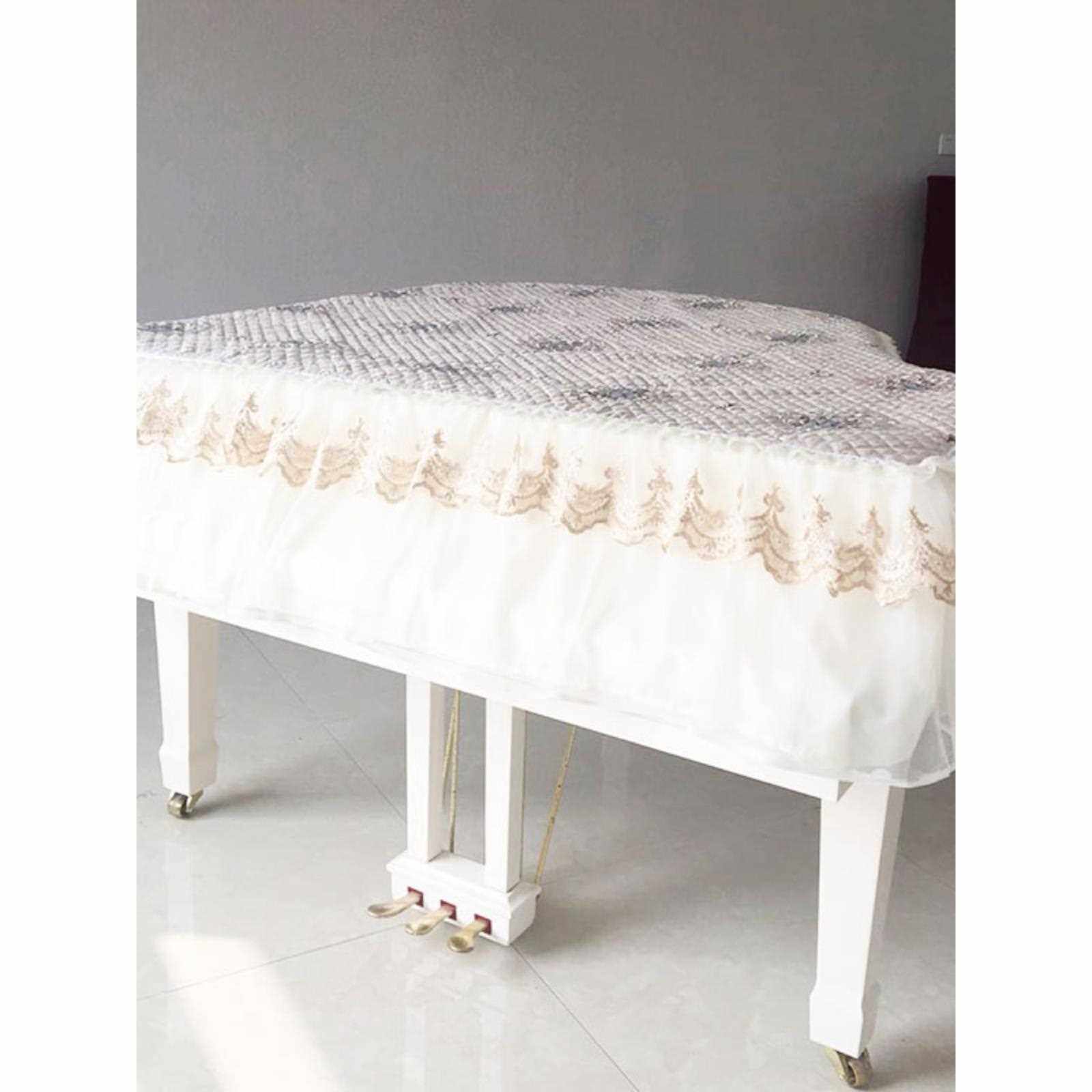 三角琴罩 防尘罩钢琴罩蕾丝电钢琴罩 盖巾布艺盖布简约现代顶罩