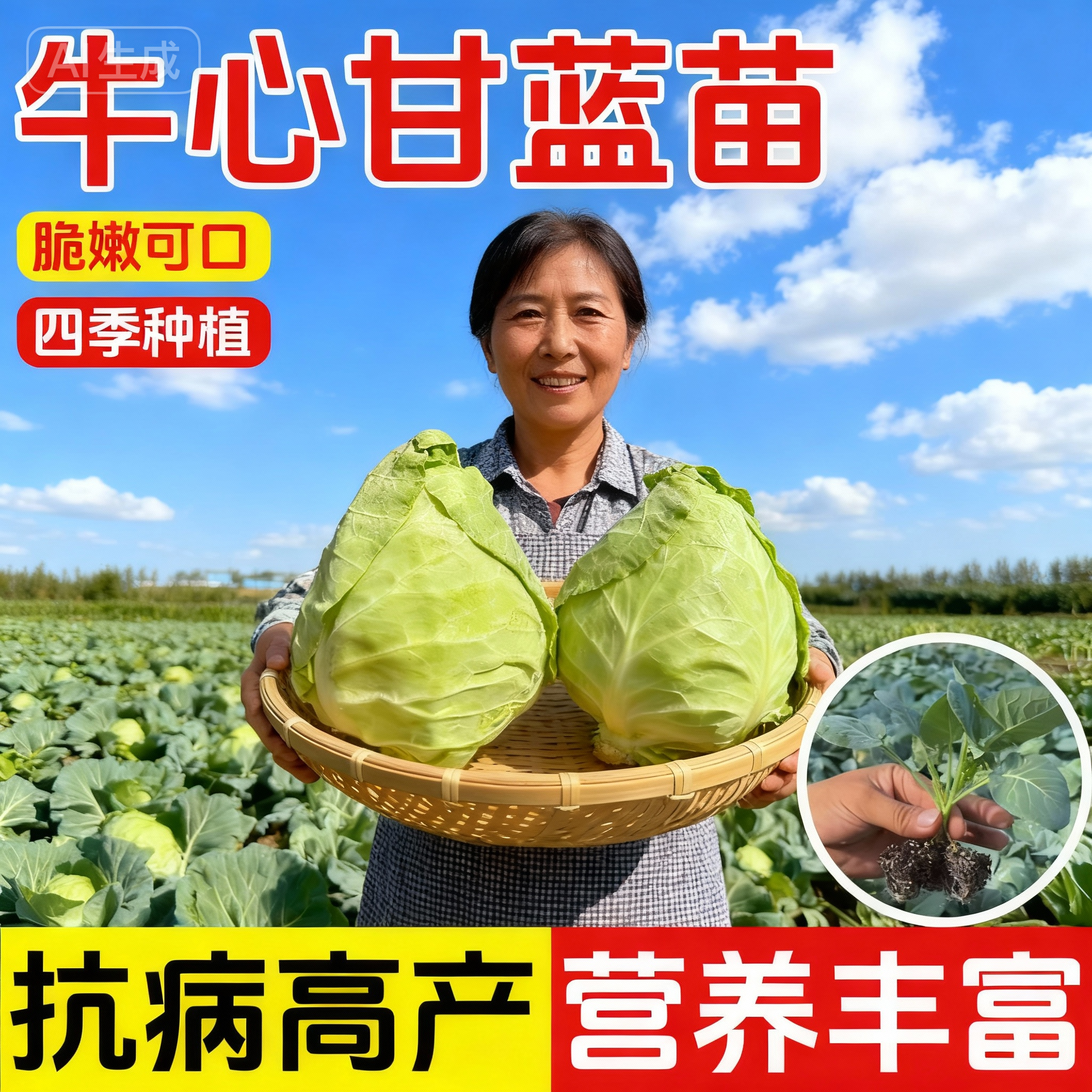 牛心甘蓝苗正宗包菜苗卷心菜秧苗
