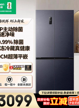 容声500升十字四门超薄零嵌IDP双净一级能效电冰箱