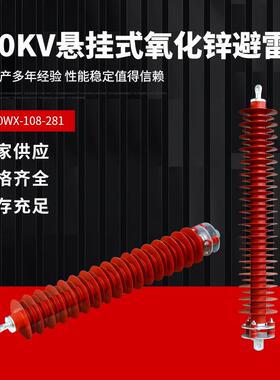 110KV氧化锌避雷器HY5WX-102-266HY10WZ-108/281高压悬式避雷器