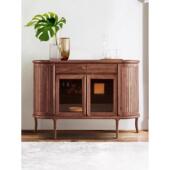 实木餐边柜意式 轻奢北美黑胡桃木别墅高端储物茶水柜多功能碗柜