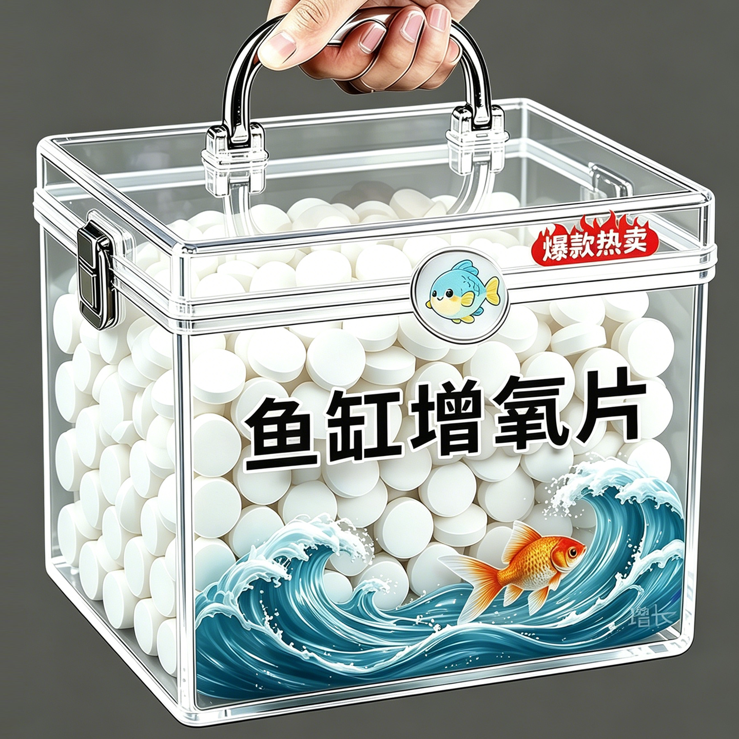 鱼缸增氧片无需气泵快速提溶氧量