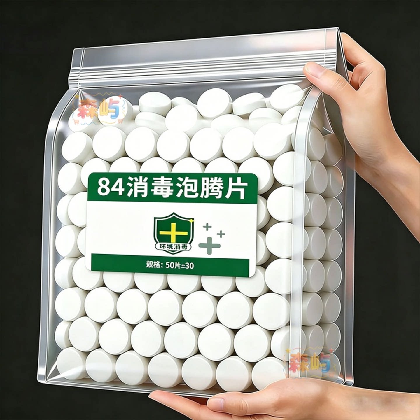84泡腾片含氯消毒片液大片马桶学校幼儿园家用除味游泳池衣服漂白