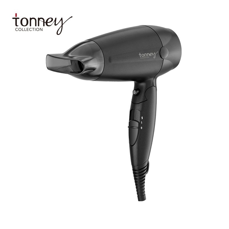 TONNEY吹风机1600W黑色可折叠 两档可选同温同T速宿舍酒店旅行便
