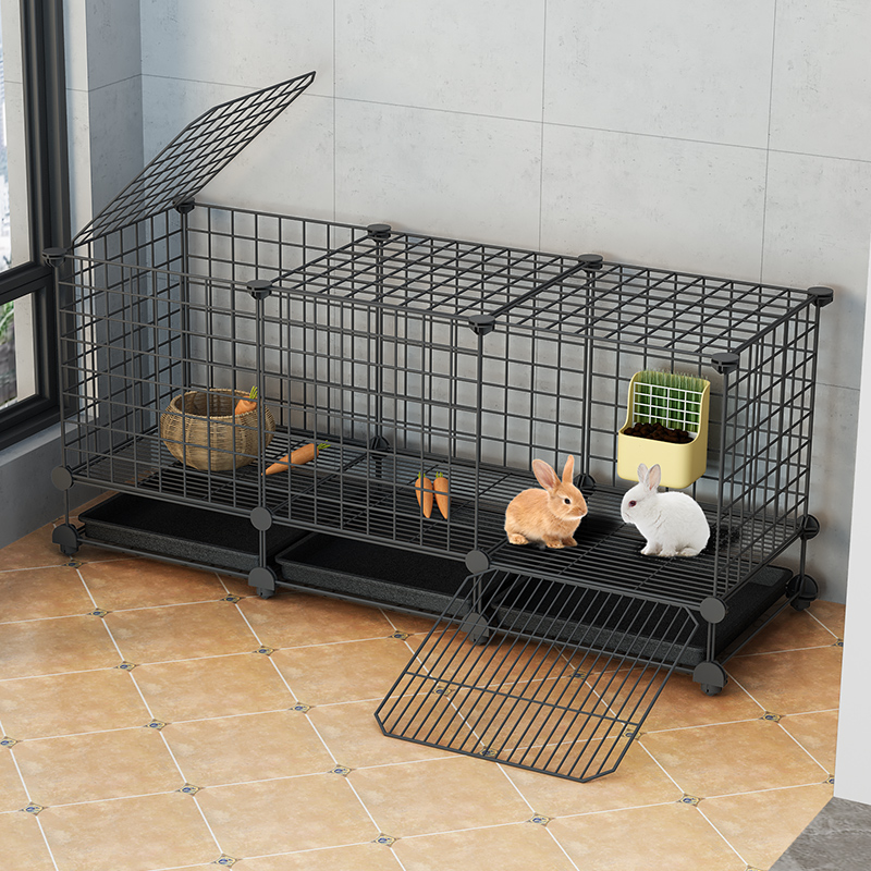 兔笼子家用防喷尿新m型屋兔子窝特大号用品宠物室内兔笼清粪带厕