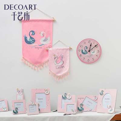 创意儿童钟表卧室挂钟儿童房卡通可爱装饰挂饰小学生X宿舍时钟壁