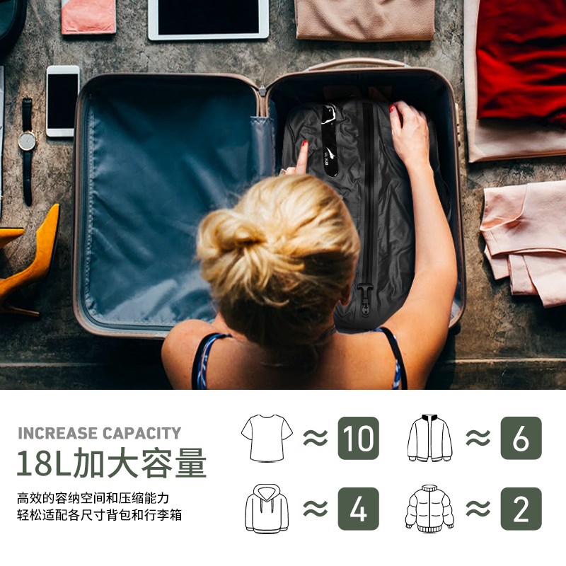 气密防水真空压缩收纳袋旅行出差衣物便携M行李箱收纳包旅游分装