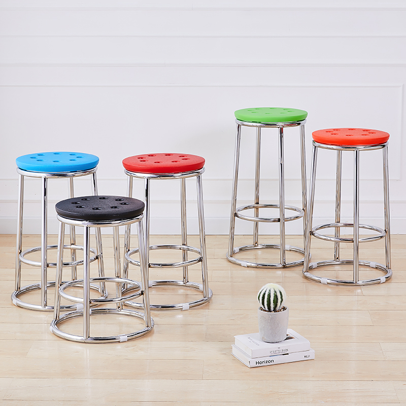 吧凳高脚三环凳吧台椅不锈钢凳手机柜台凳家用P圆凳高凳子游戏厅