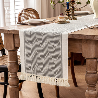 现代简约桌旗北欧原木o风餐桌布艺桌布电视柜茶几装饰垫布斗柜台