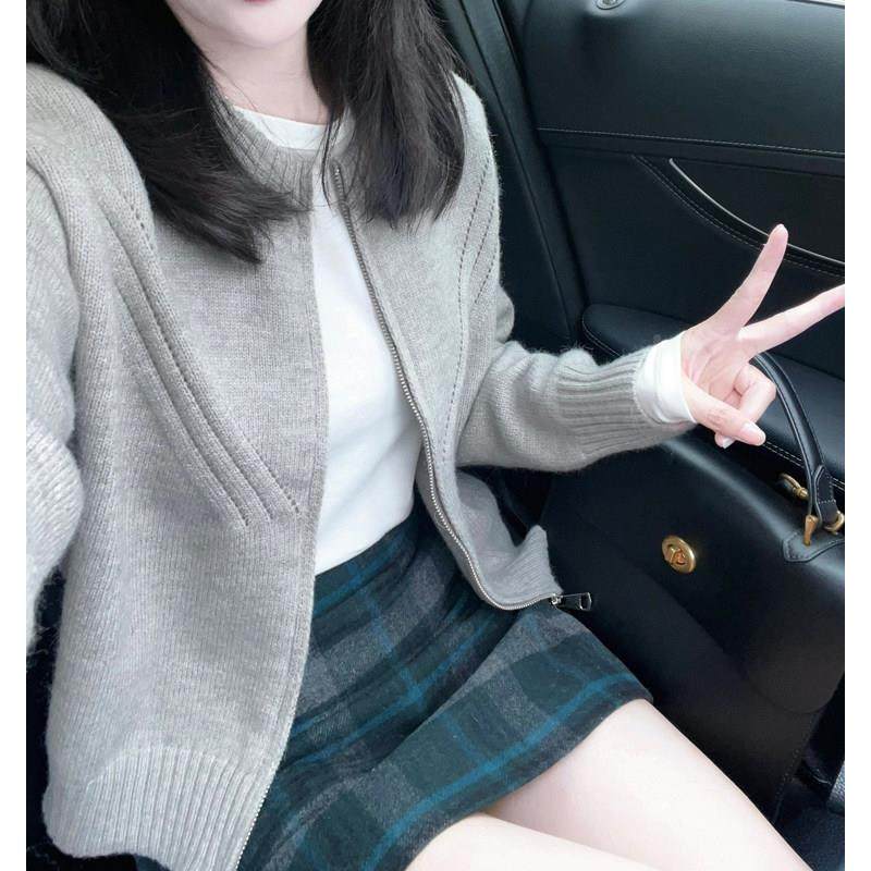 红11586Q色中式针织开衫外套秋冬女新新品韩系气外质高级感超好看