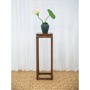 客厅高级花架网红款老榆木客厅电视柜旁实木盆景置物架新中式花几