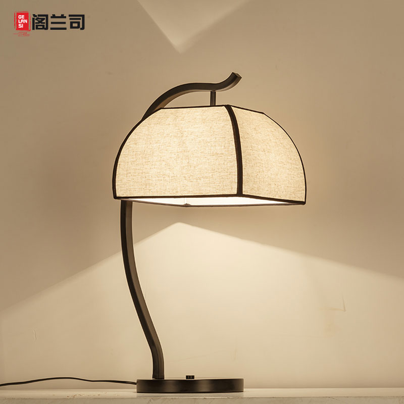 新中式台灯中国风k客厅书房酒店房间装饰台灯创意个性卧室床头灯