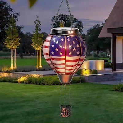 Hanging Solar Lantern 户外庭院太阳能灯笼装饰灯具热气球悬挂灯
