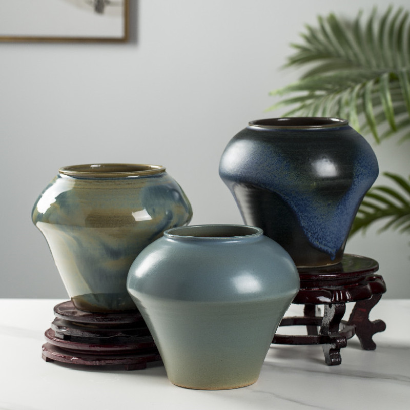 景德镇手工陶瓷花盆种植物多肉陶罐客厅玄关桌面北欧中式花瓶花器
