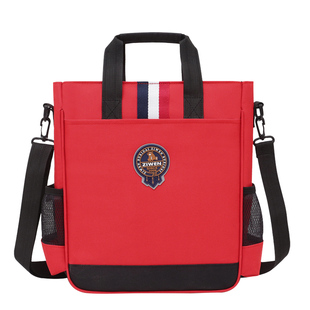 英伦中小学生书包手提补习袋男单肩补课包双肩三用包美术袋可定制