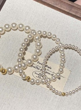 日韩轻奢感~施家珍珠手链女款手串珠手链轻奢小众精致手绳手饰品